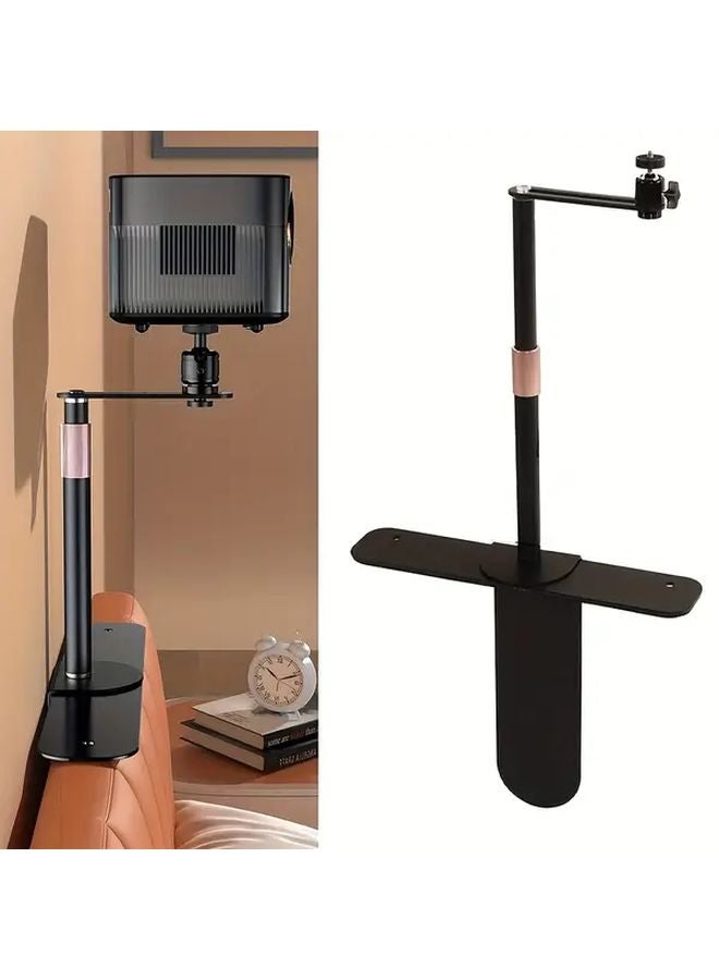 White Adjustable Projector Stand With 360 Rotating Base Heavy Duty Steel - Image 5